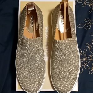 Brand New Michael Kors Skyler Slip-On Gold